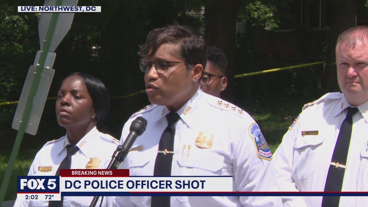 DC Police Chief speaks after officer shot in Northwest DC